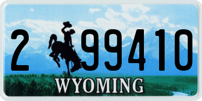 WY license plate 299410