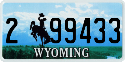 WY license plate 299433