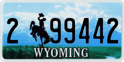 WY license plate 299442