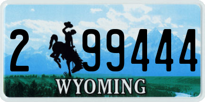 WY license plate 299444