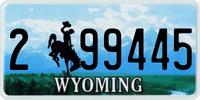 WY license plate 299445