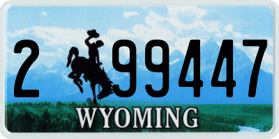 WY license plate 299447