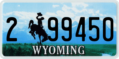 WY license plate 299450