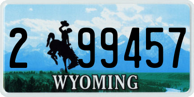 WY license plate 299457