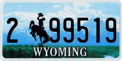 WY license plate 299519