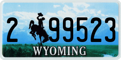 WY license plate 299523