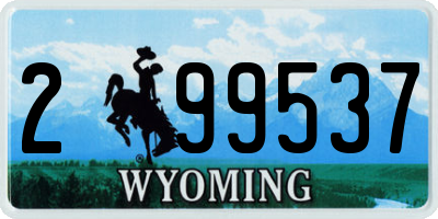 WY license plate 299537