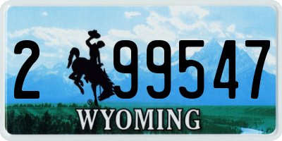 WY license plate 299547