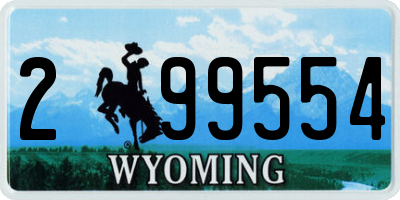 WY license plate 299554
