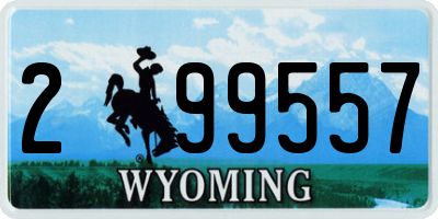 WY license plate 299557