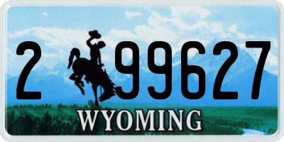 WY license plate 299627