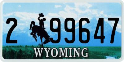 WY license plate 299647