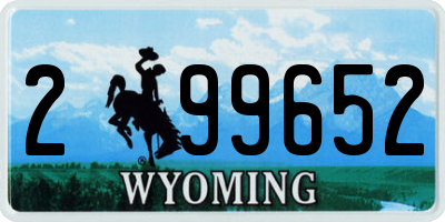WY license plate 299652