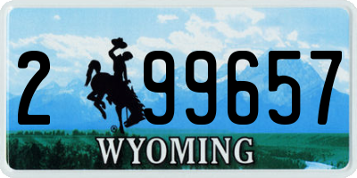 WY license plate 299657
