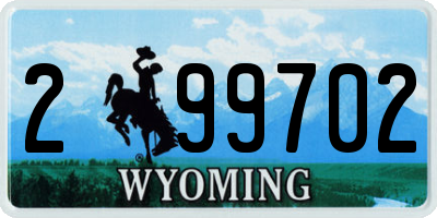 WY license plate 299702