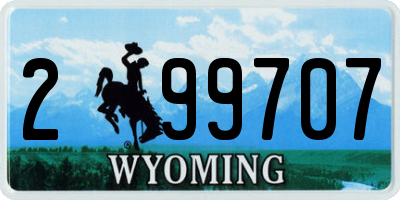 WY license plate 299707