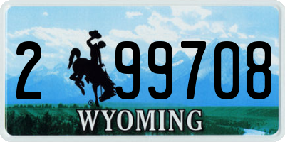 WY license plate 299708