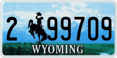 WY license plate 299709