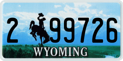 WY license plate 299726