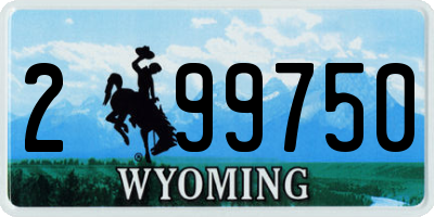 WY license plate 299750
