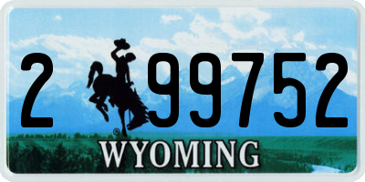 WY license plate 299752