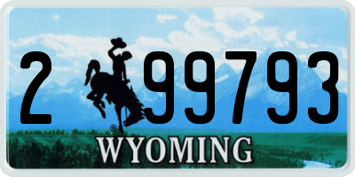 WY license plate 299793