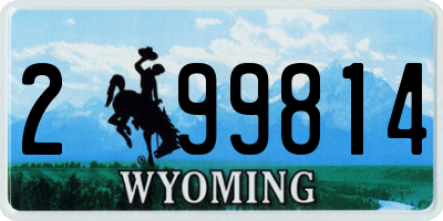 WY license plate 299814