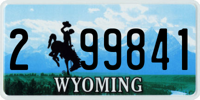 WY license plate 299841