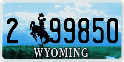 WY license plate 299850