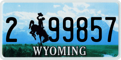 WY license plate 299857