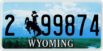 WY license plate 299874
