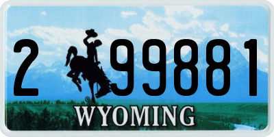 WY license plate 299881