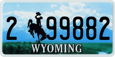 WY license plate 299882
