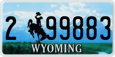 WY license plate 299883