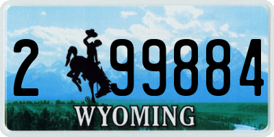 WY license plate 299884