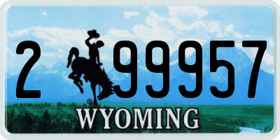 WY license plate 299957