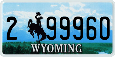 WY license plate 29996O