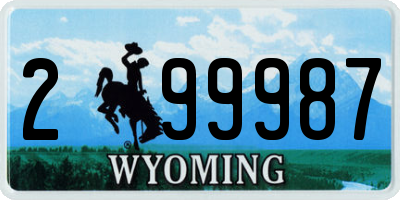 WY license plate 299987