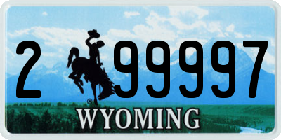 WY license plate 299997