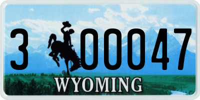 WY license plate 300047