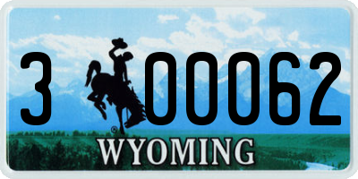 WY license plate 300062