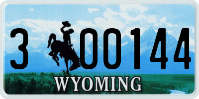 WY license plate 300144