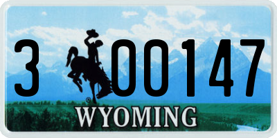 WY license plate 300147
