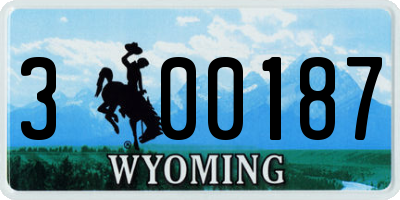 WY license plate 300187