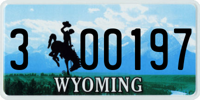 WY license plate 300197