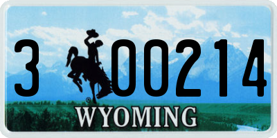WY license plate 300214
