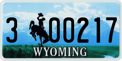 WY license plate 300217