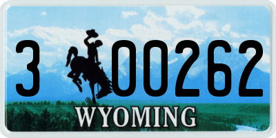 WY license plate 300262