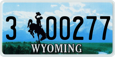 WY license plate 300277
