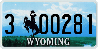 WY license plate 300281